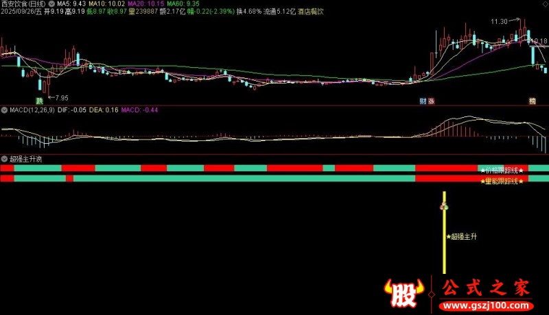 通达信超强主升浪副图指标
