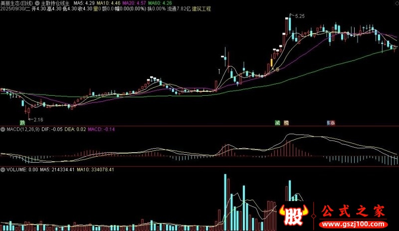 通达信主散持仓线主图指标